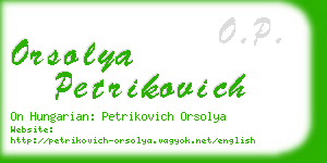 orsolya petrikovich business card